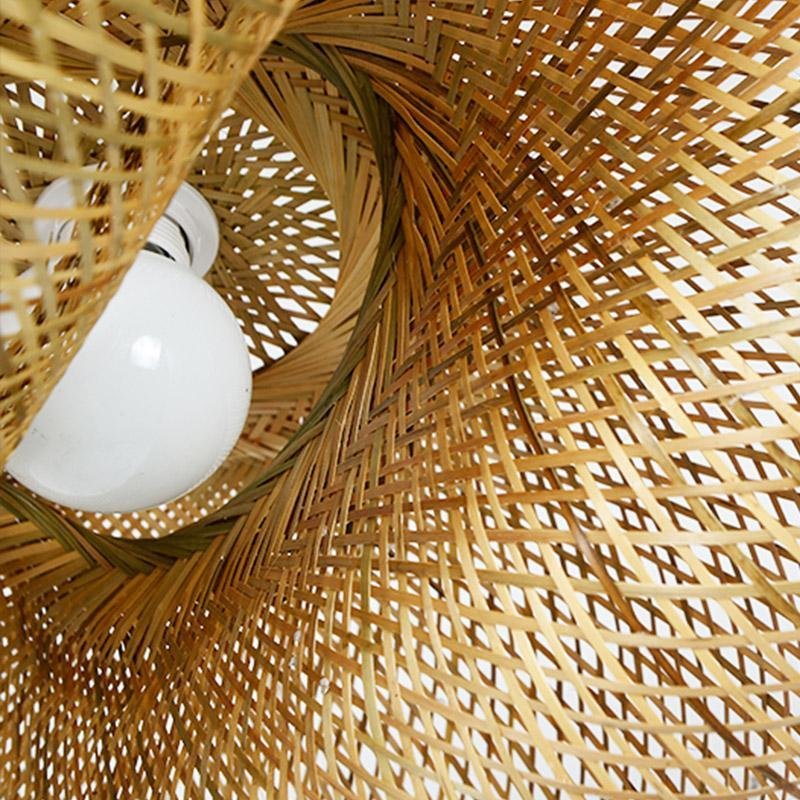 24'' Modern Farmhouse Curved Bamboo Pendant Light - dazuma