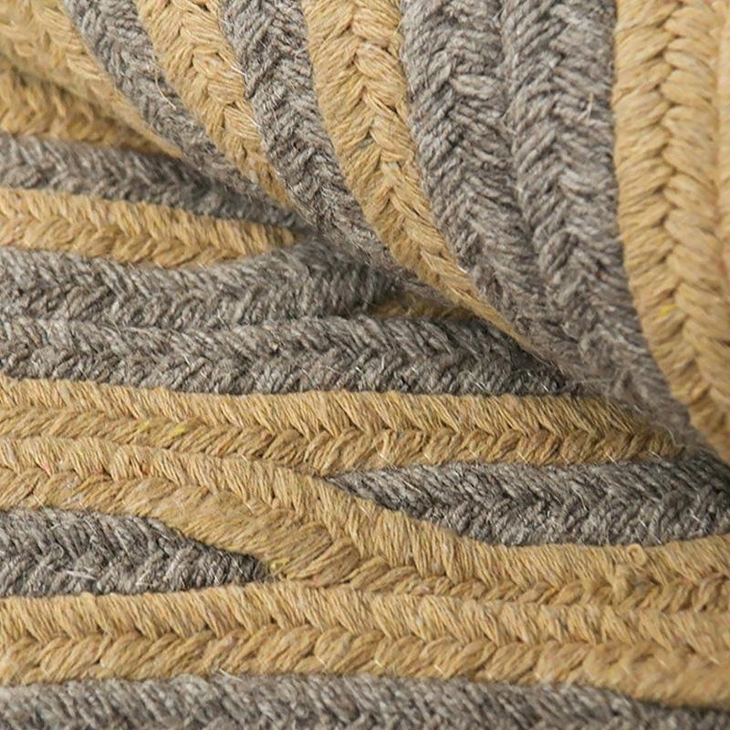 Rustic Yellow Gray Round Wool Rugs - dazuma