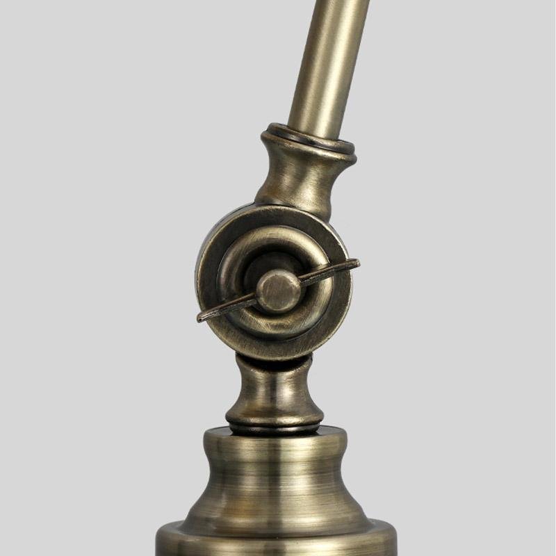 Industrial Empire - Style Metal Desk Lamp with Curved Arm and Adjustable Lighting