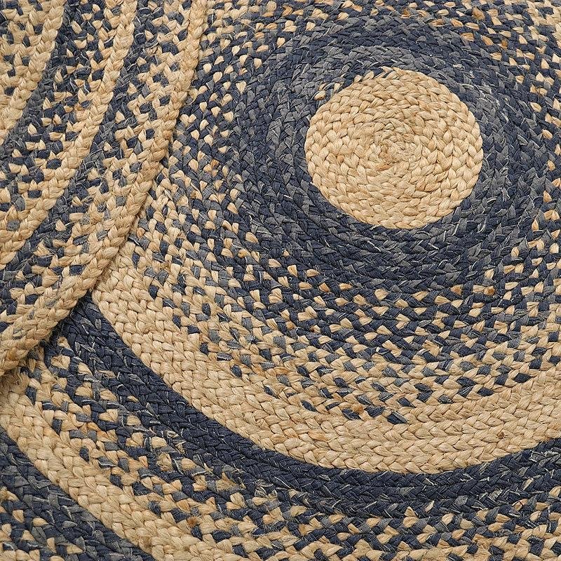 Rustic Galaxy Color Jute Rug Round Oval