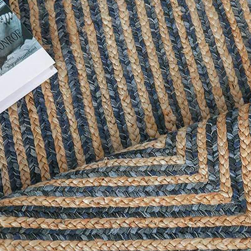 Rustic Denim and Jute Rug Rectangular Round Oval