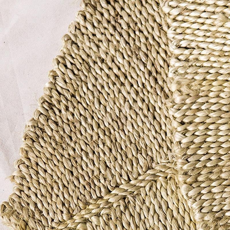 Rustic Round Rectangular Leaf Hemp Rugs