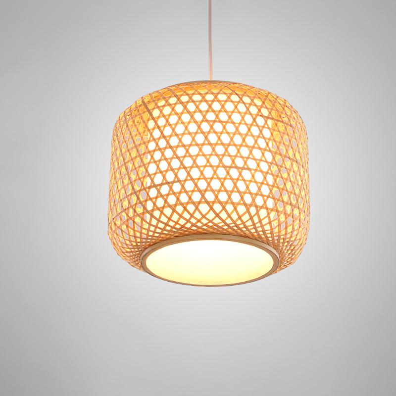 Sleek Modern-Looking Cylindrical Bamboo Pendant Light Ceiling Lights - dazuma