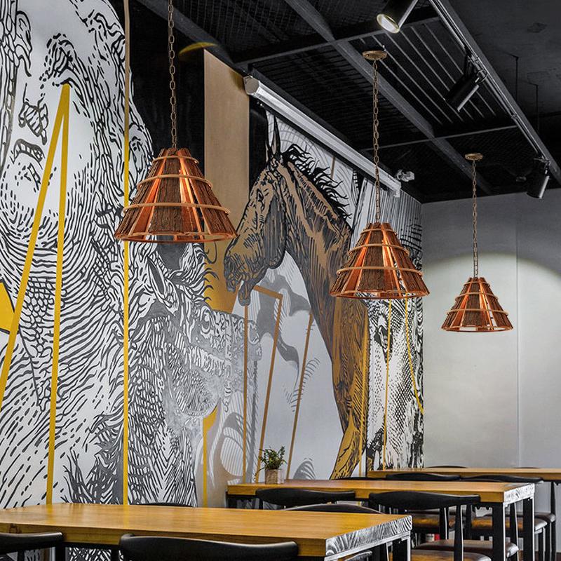 Richly Colored Wooden Pendant Light With a Farmhouse Appearance - dazuma