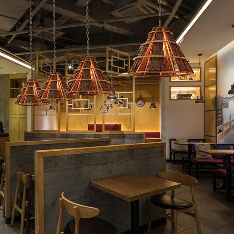 Richly Colored Wooden Pendant Light With a Farmhouse Appearance - dazuma