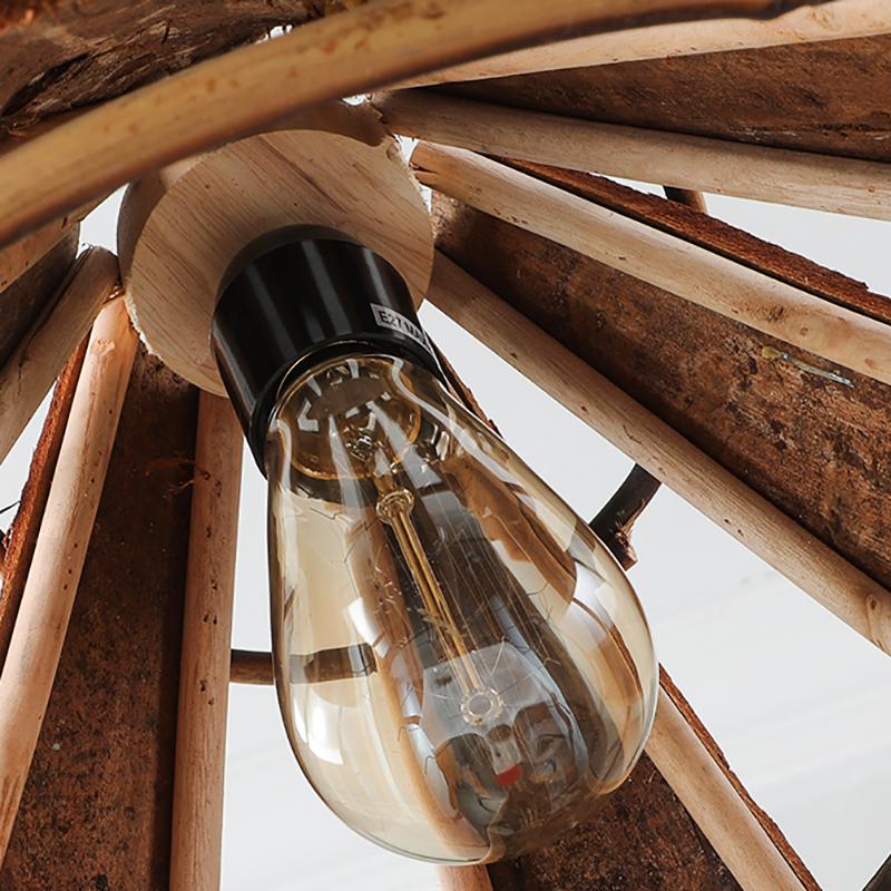 Richly Colored Wooden Pendant Light With a Farmhouse Appearance - dazuma