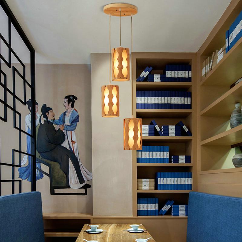 Well Constructed Bamboo Ceiling Lighting With Squiggly Light Gaps - dazuma