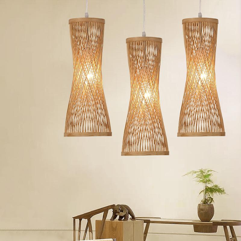 Rustic Natural Bamboo Pendant Lighting Hanging Bamboo Ceiling Light - dazuma