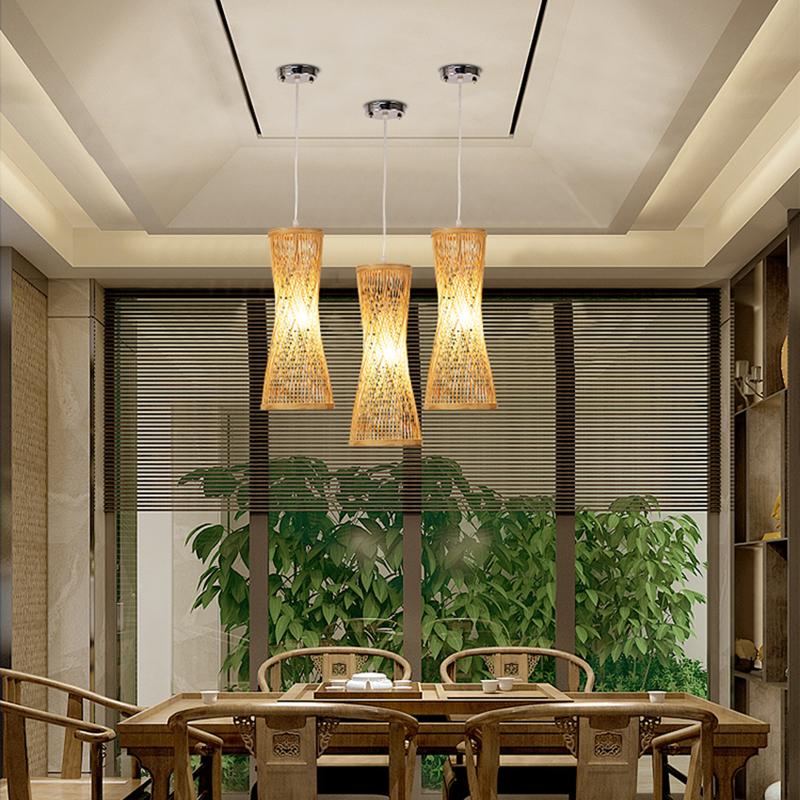 Rustic Natural Bamboo Pendant Lighting Hanging Bamboo Ceiling Light - dazuma