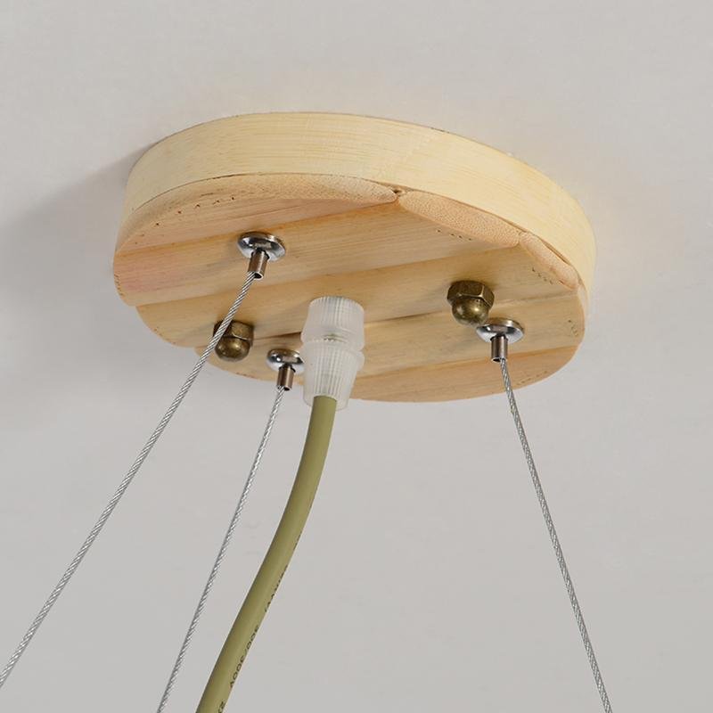 Multi-Layer Cylindrical Cage-Shaped Bamboo Pendant Light - dazuma