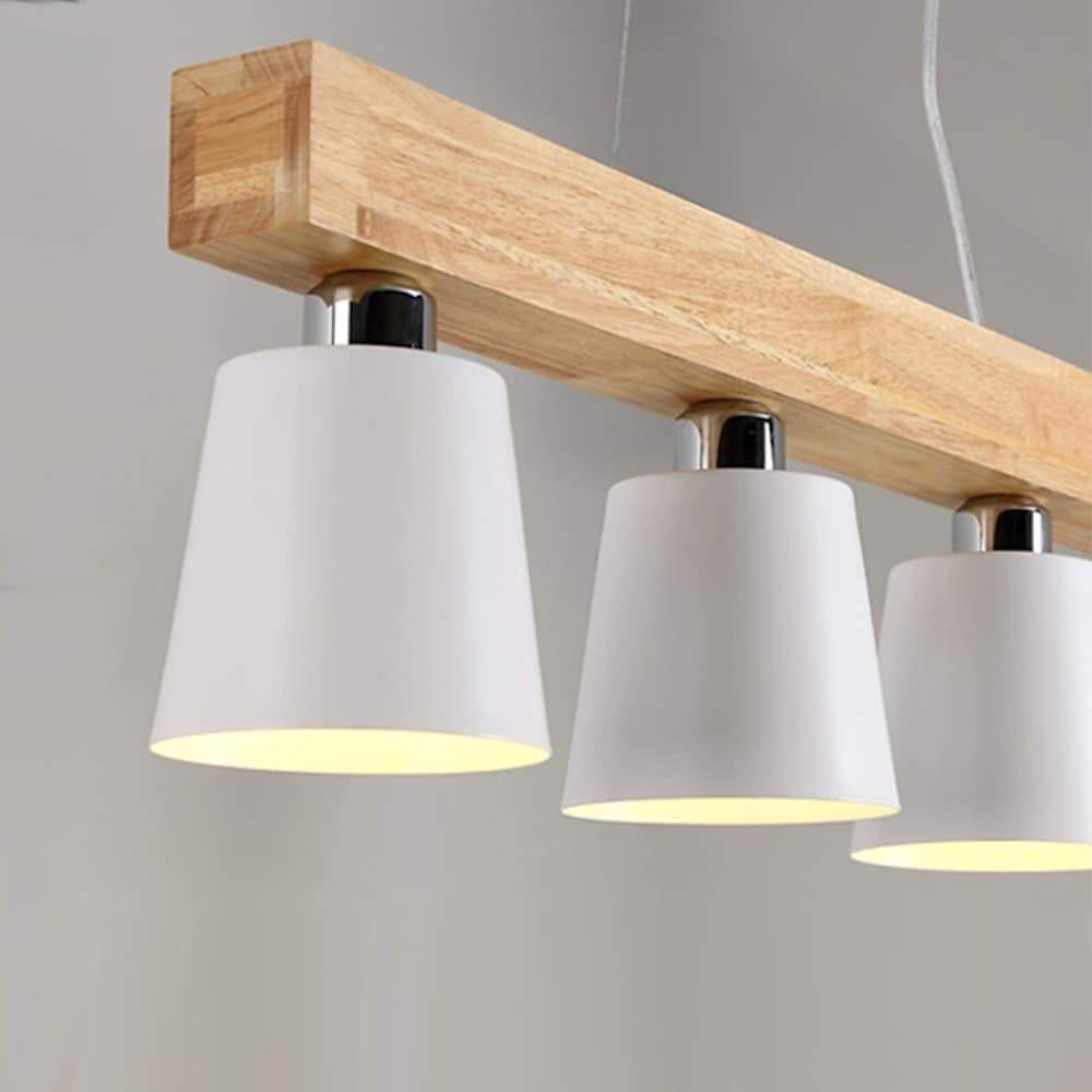 Row Of Lights Farmhouse Pendant Light Metal Wood Pendant Lighting