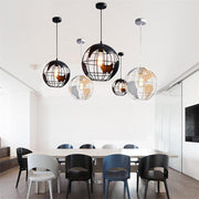 8'' Globe - shaped World Map LED Retro Pendant Lights Hanging Ceiling Lights