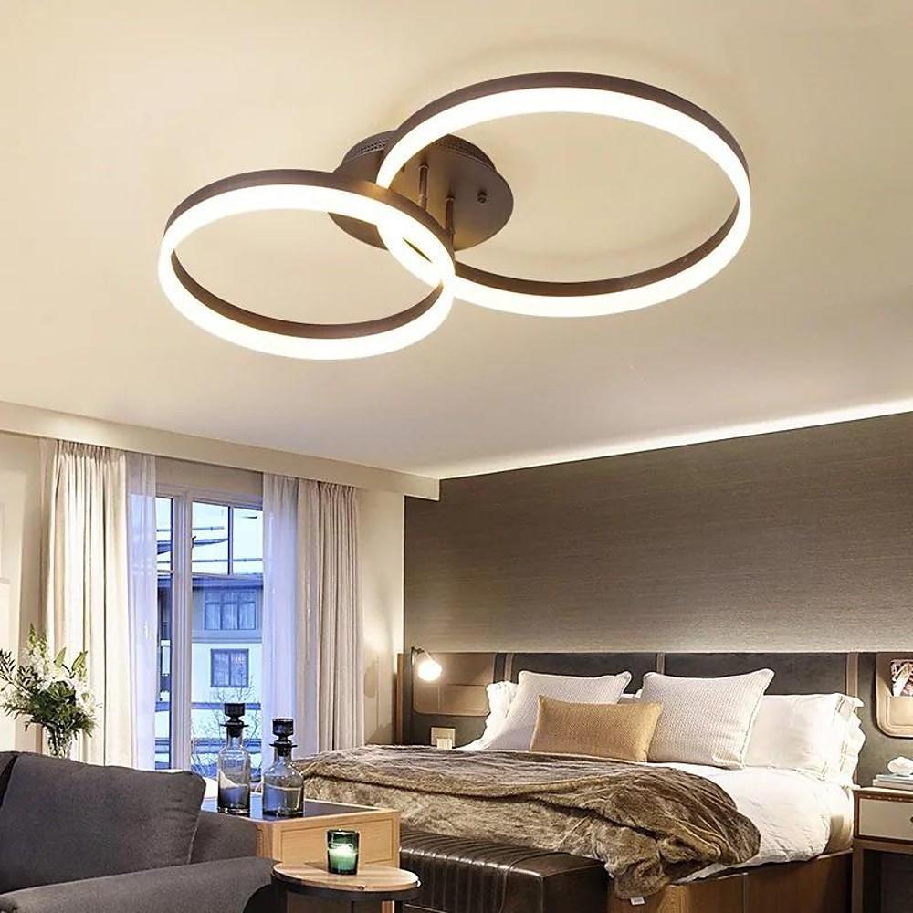 31'' LED 2-Light Lovely New Design Flush Mount Lights Nordic Style LED Metal Acrylic Circle Dimmable Ceiling Lights-dazuma