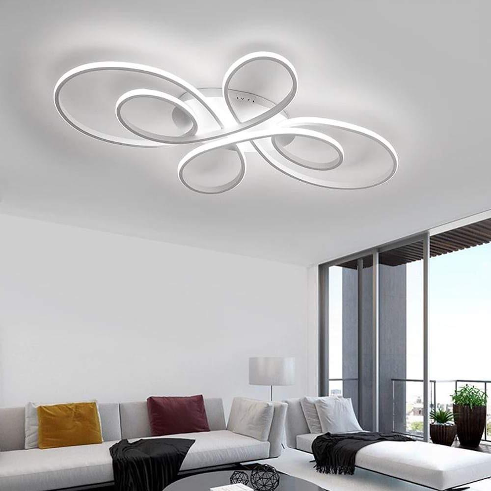 31'' LED 1-Light Flush Mount Lights LED Artistic Aluminum Silica gel Metal Novelty Geometrical Dimmable Ceiling Lights-dazuma