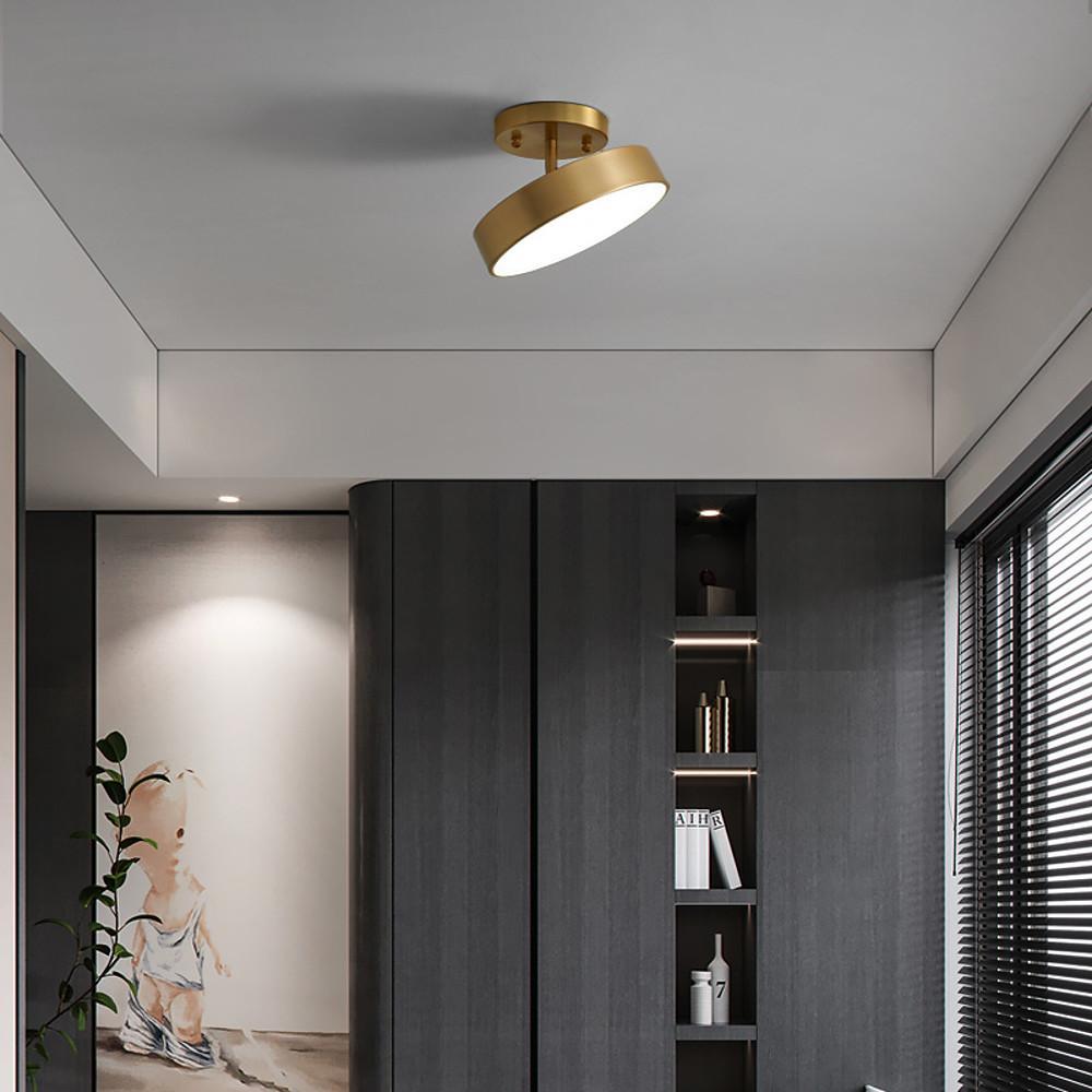 Adjustable LED ceiling lights providing directional lighting in a modern interior space.