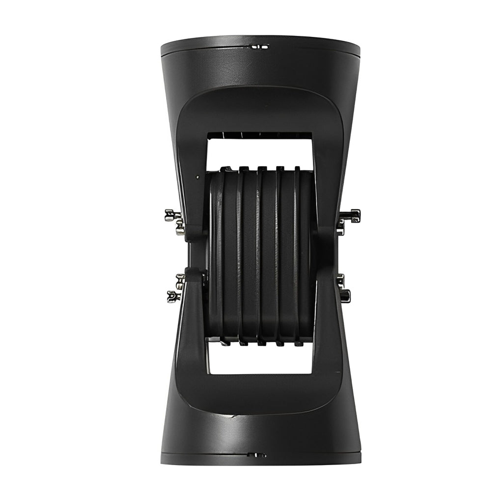 Adjustable outdoor wall light with close-up of the adjustable mechanism.