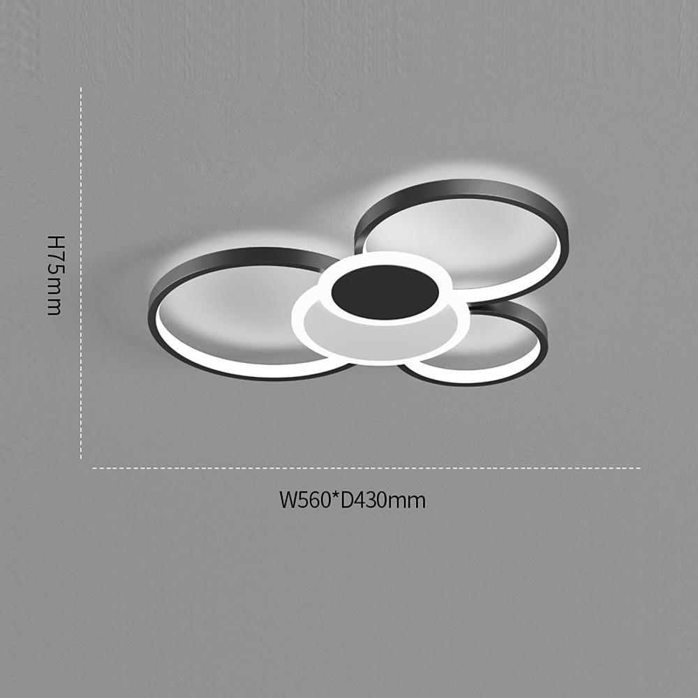 Modern LED Circles Flush Mount Ceiling Light Artistic Eclipse Design, Energy - Efficient Lighting