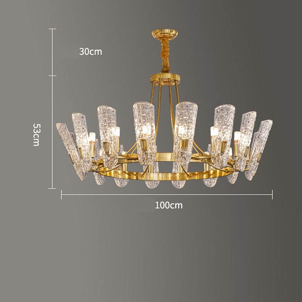 8 - light LED Electroplated Metal Glass Gold Classic Chandelier Pendant Lighting
