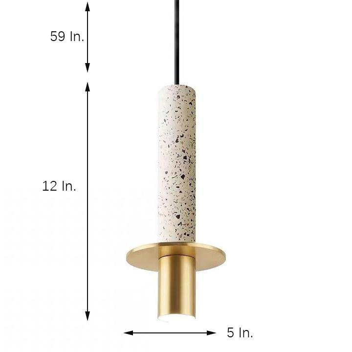Alabaster mini pendant lights size chart with a 59 in. adjustable cord and 12 in. stone body.