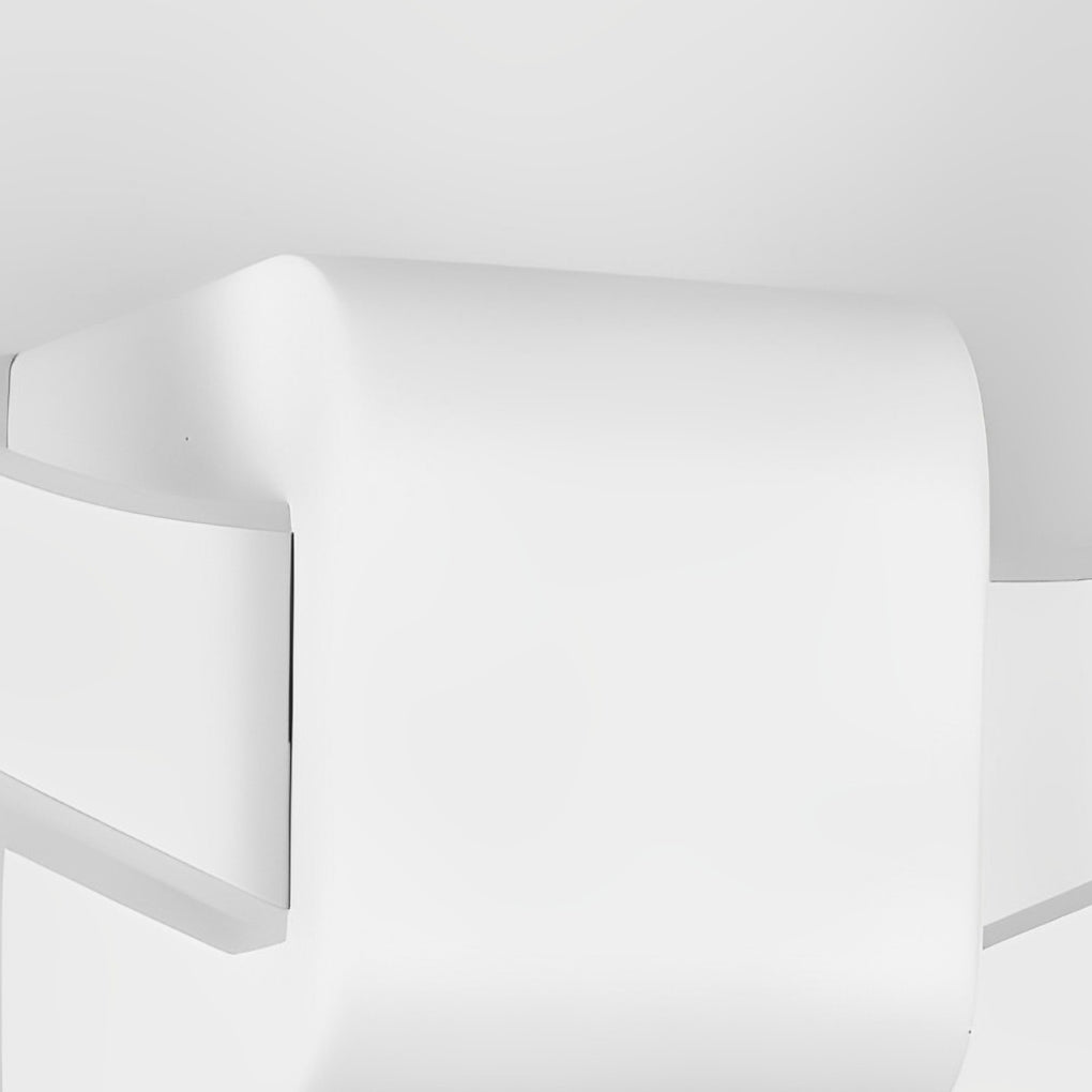 Antler wall sconce light close-up of the mounting base, emphasizing smooth curves and minimalist construction.