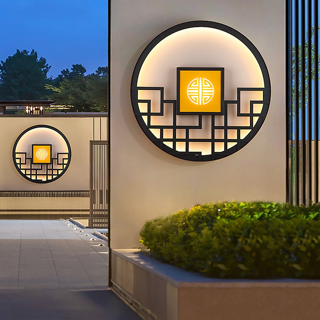 Asian Style Outdoor LED Landscape Decorative Lighting Wall Lamp for Villa Courtyard - Dazuma