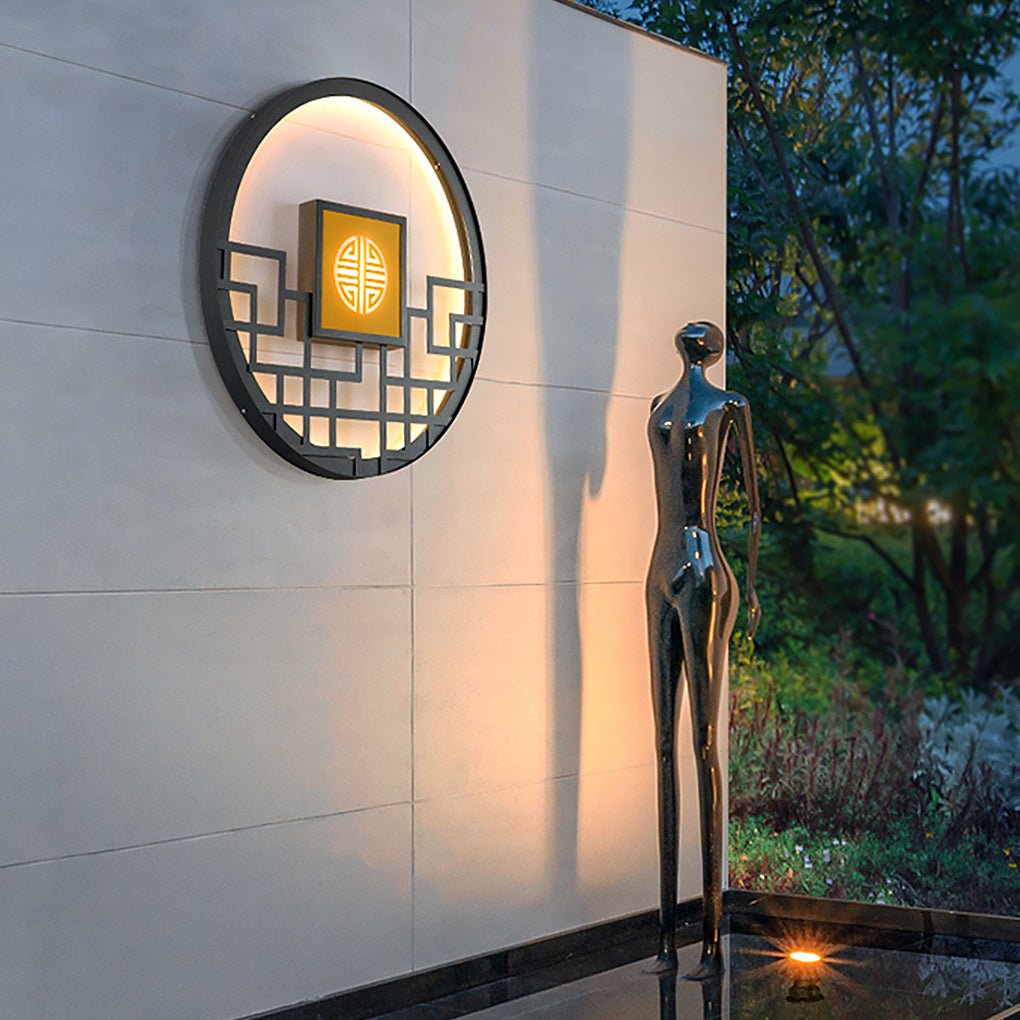 Asian Style Outdoor LED Landscape Decorative Lighting Wall Lamp for Villa Courtyard - Dazuma
