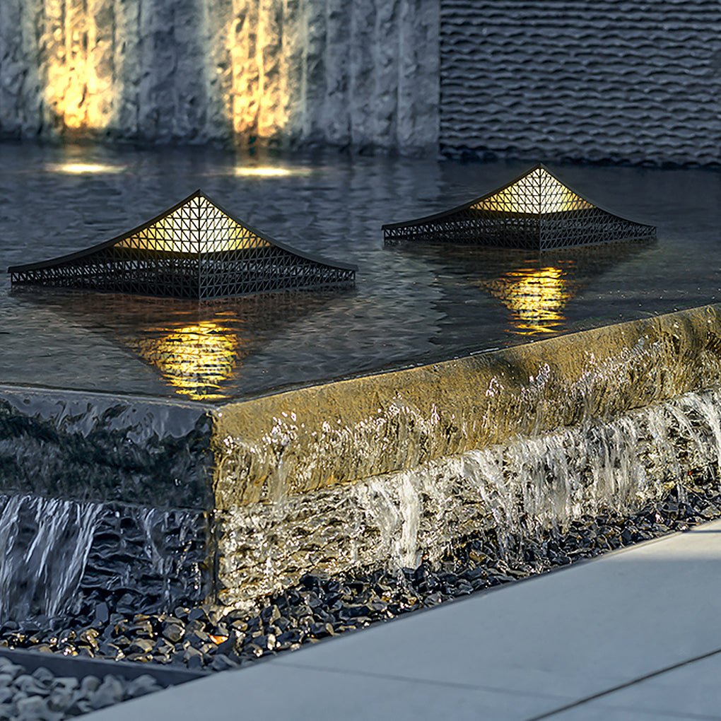 Industrial Solar Garden Light with Elegant Mesh Design
