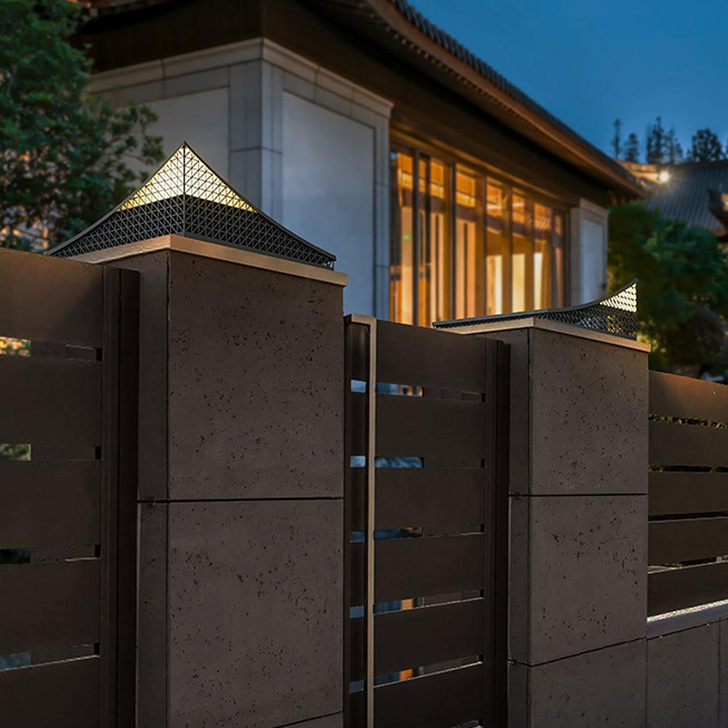 Industrial Solar Garden Light with Elegant Mesh Design