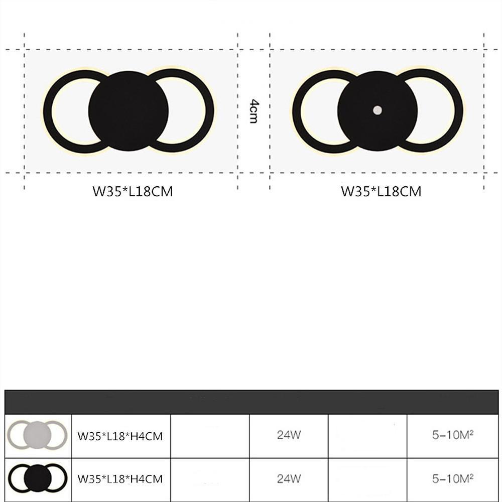 Modern Geometric Ring 2 - Light LED Flush Mount Ceiling Light