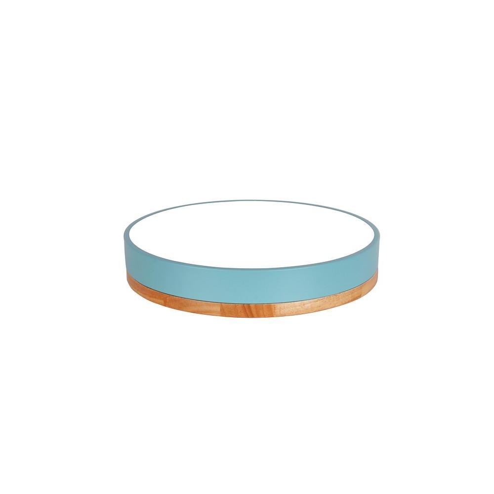 Circular Drum Flush Mount Light Metal Wood LED Bedroom Ceiling Lights for Baby Kids