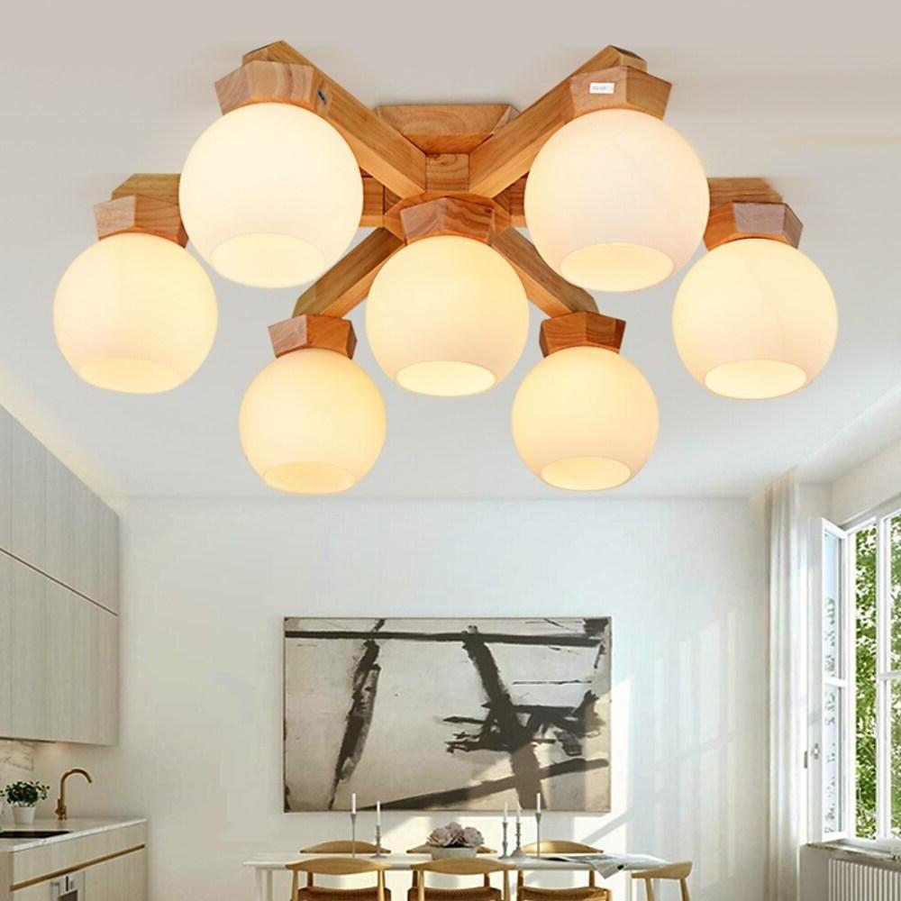 26'' LED Incandescent 7-Light 5-Light 3-Light Single Design Pendant Light Nordic Style Modern Wood Bamboo Glass Pendant Lights-dazuma