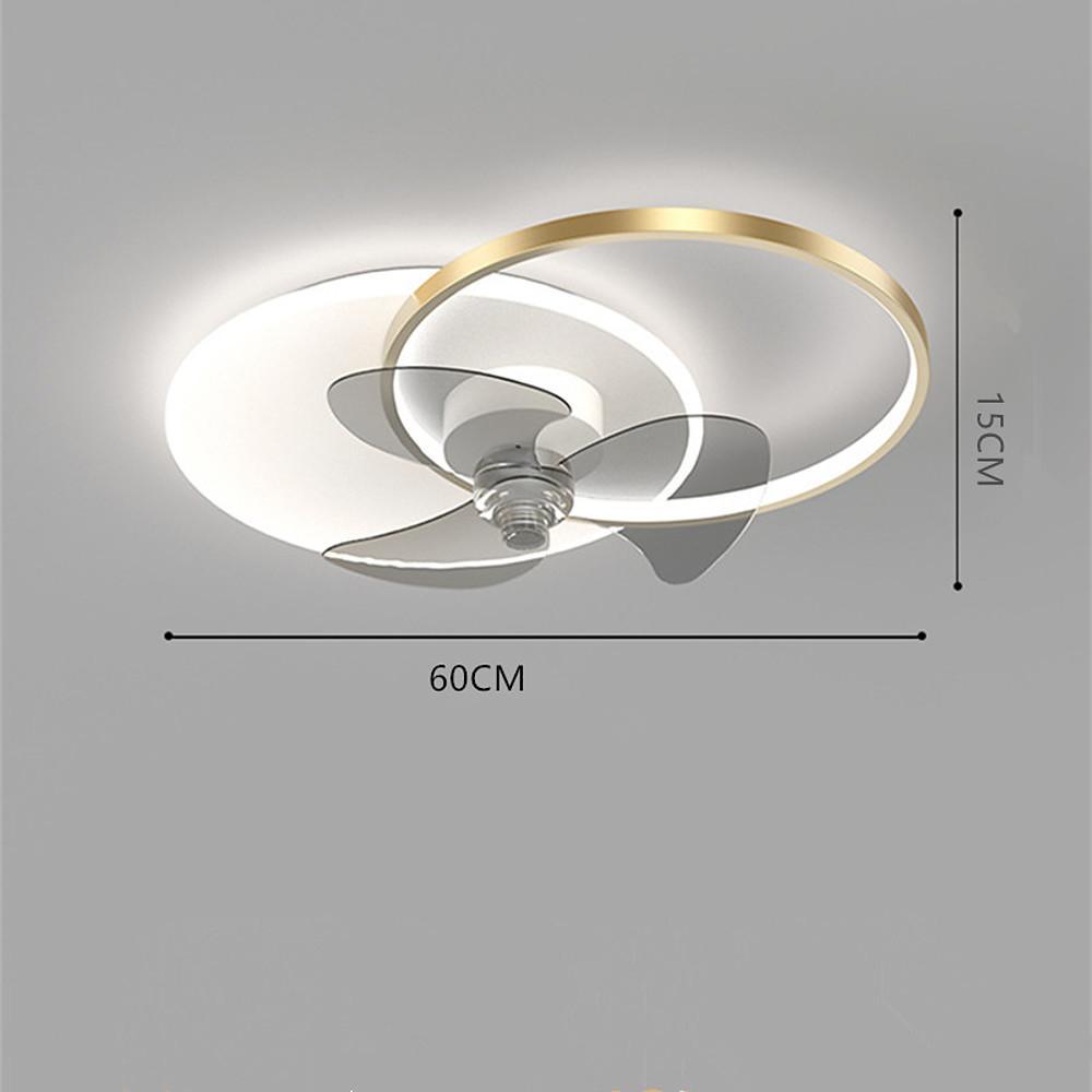 24'' LED 1-Light Circle Design Ceiling Fan Modern LED Metal Silica gel Acrylic Modern Style Ceiling Fan Lights