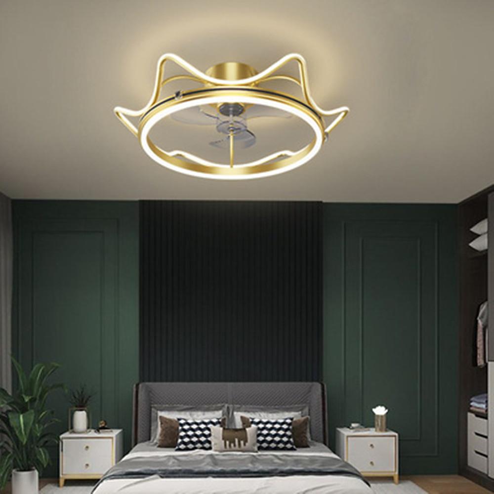 24'' LED 1-Light Circle Design Ceiling Fan Modern LED Metal Acrylic Crown Stylish Modern Style Ceiling Fan Lights