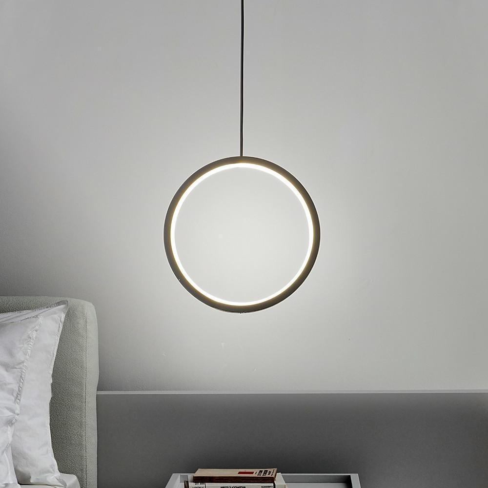 8'' LED 2-Light Circle Design Pendant Light Modern LED Aluminum Acrylic Mini Circle Island Lights