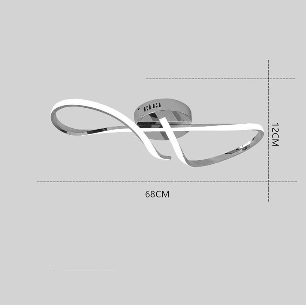 Wavy Pretty LED Nordic Linear Dimmable Semi - Flush Mount Ceiling Light