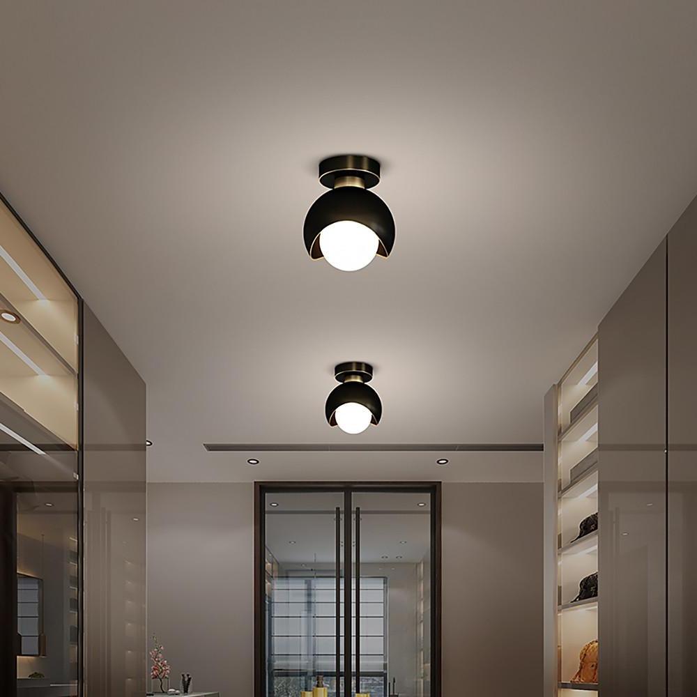 6'' LED 1 - Light Globe Small Flush Mount Light Nordic Copper Ceiling Light