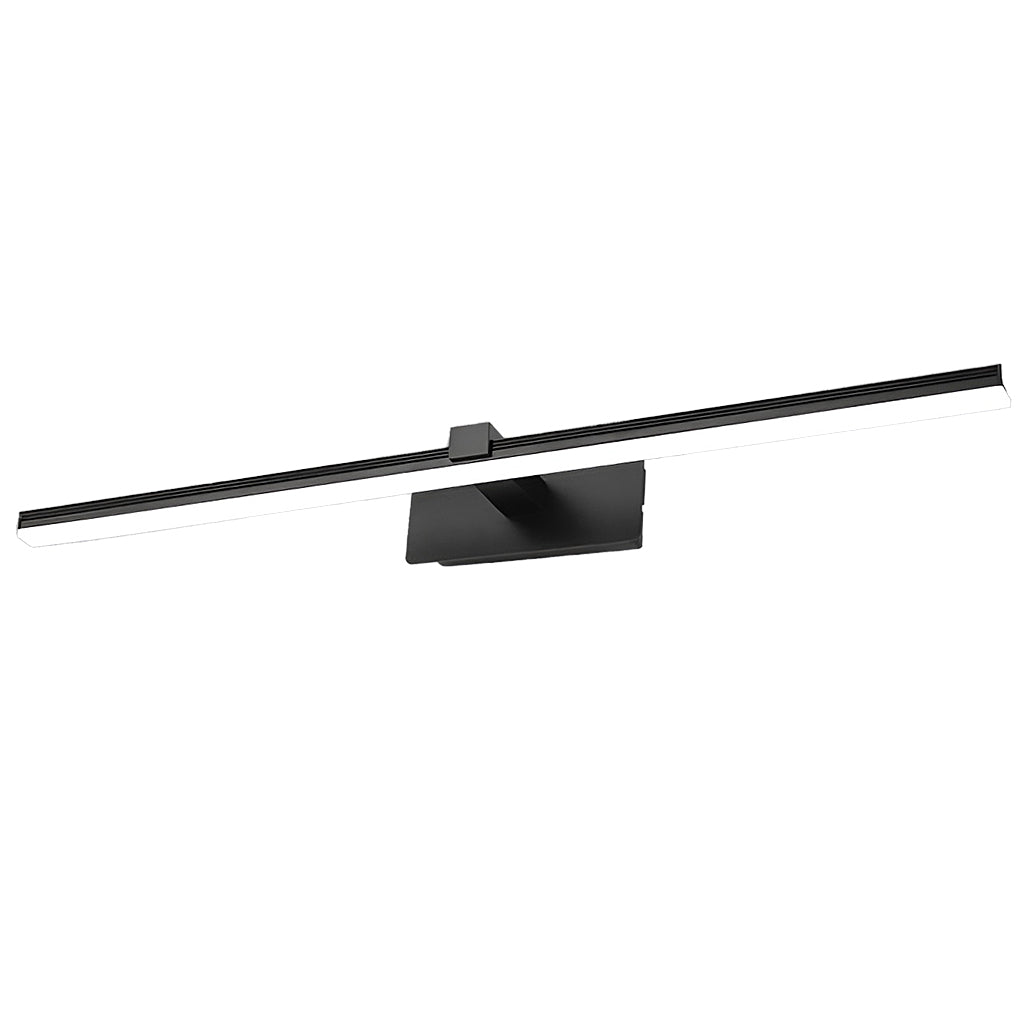 Black variant product image showcasing minimalist bathroom lights above vanity design.
