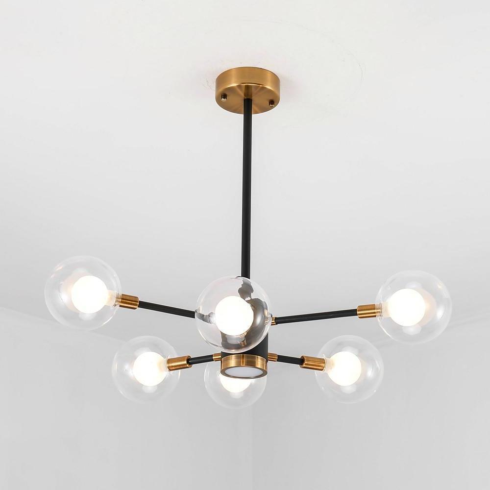 6 - light LED Glass Metal Modern Chandeliers Kitchen Island Lighting