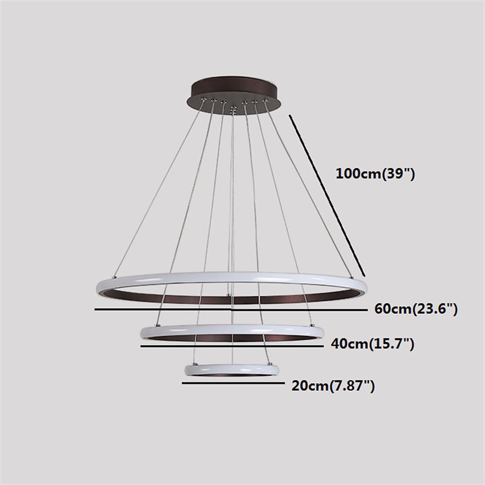 24'' LED 3-Light Adjustable New Design Chandelier Modern LED Metal Silica gel Circle Circle Design
