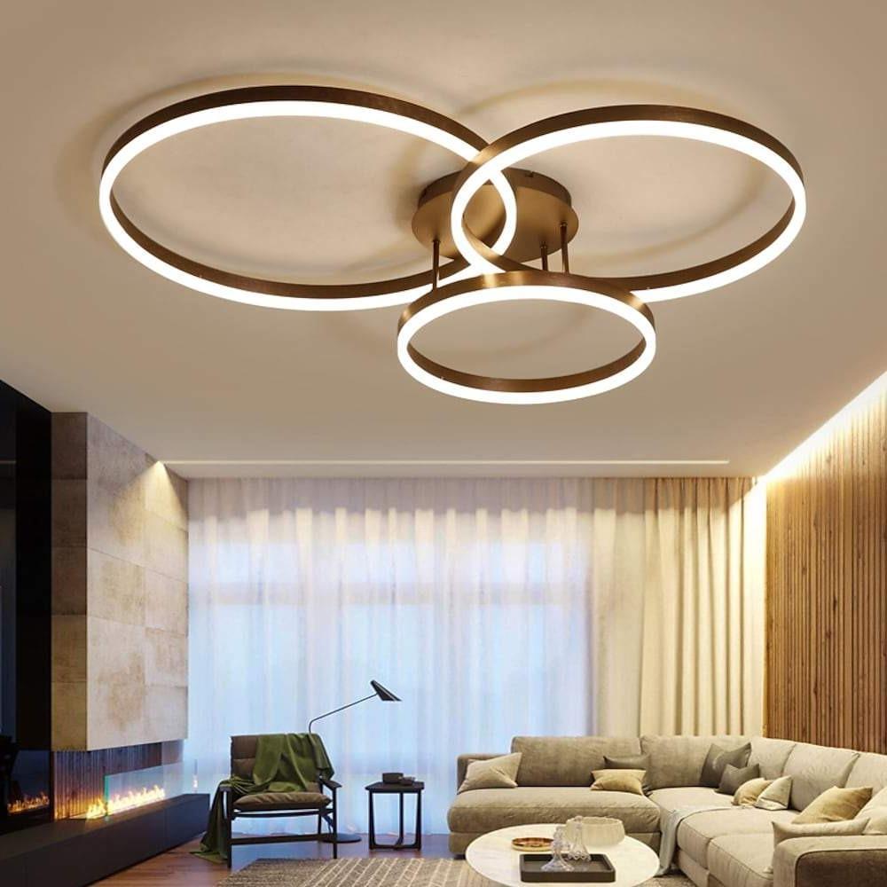 20'' LED 3-Light Geometric Shapes Flush Mount Lights Modern Contemporary Aluminum Acrylic Metal Dimmable Ceiling Lights-dazuma