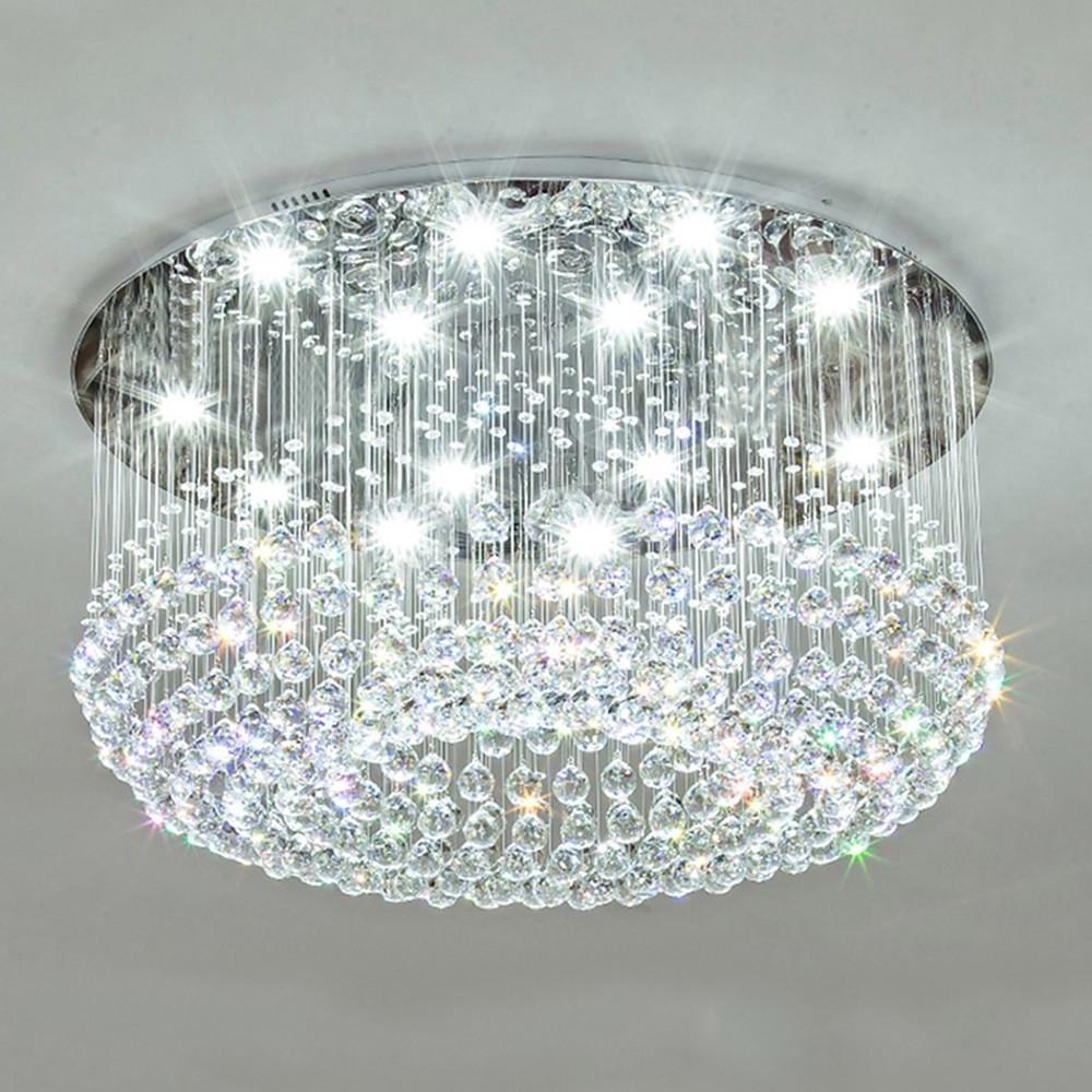 Glass - cicles Crystal LED Chandelier Drum Flush Mount Chandelier