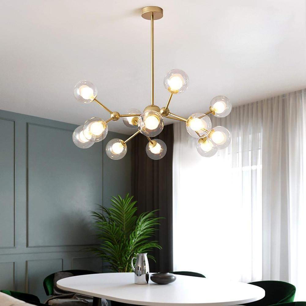 Radiant Beauty 12 - Light Sputnik Semi Flush Fixture Chandelier