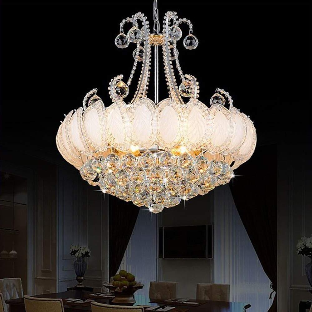 8 - light Modern Gold/Silver Vintage Crystal Chandeliers For Living Room