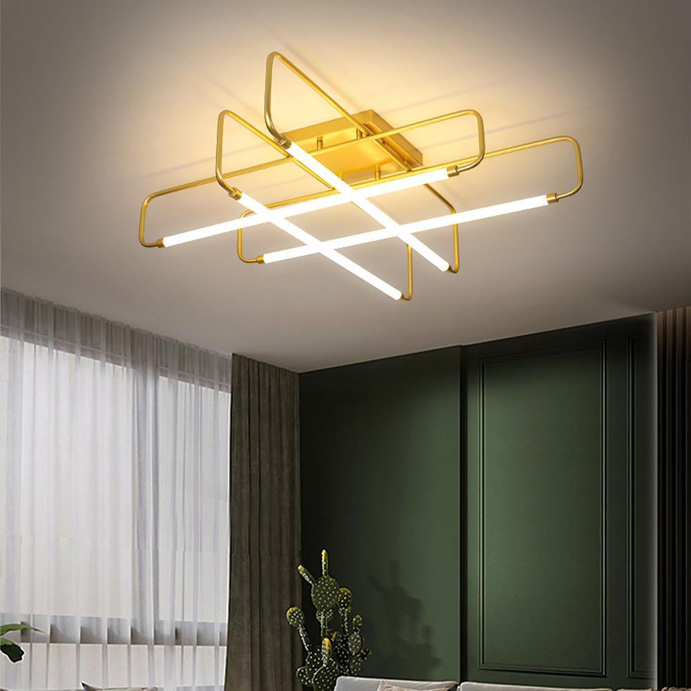 39'' LED 4-Light Cluster Design Flush Mount Lights Metal Acrylic Dimmable Ceiling Lights-dazuma