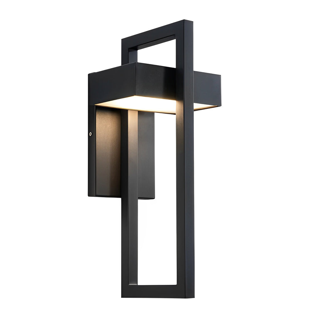 Black outdoor wall sconce modern variations displayed together on a white background.
