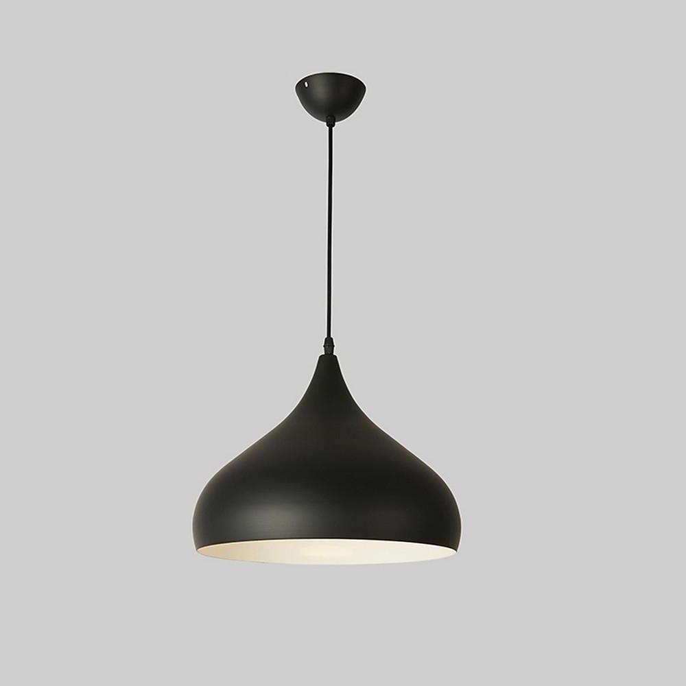 Modern black pendant light fixture with a sleek minimalist design for contemporary spaces.