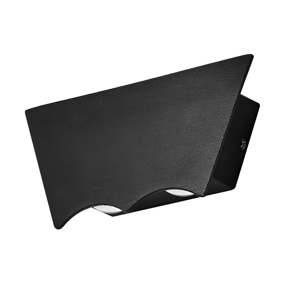Black up down wall light isolated product image, displaying compact geometric form designed for modern walls.