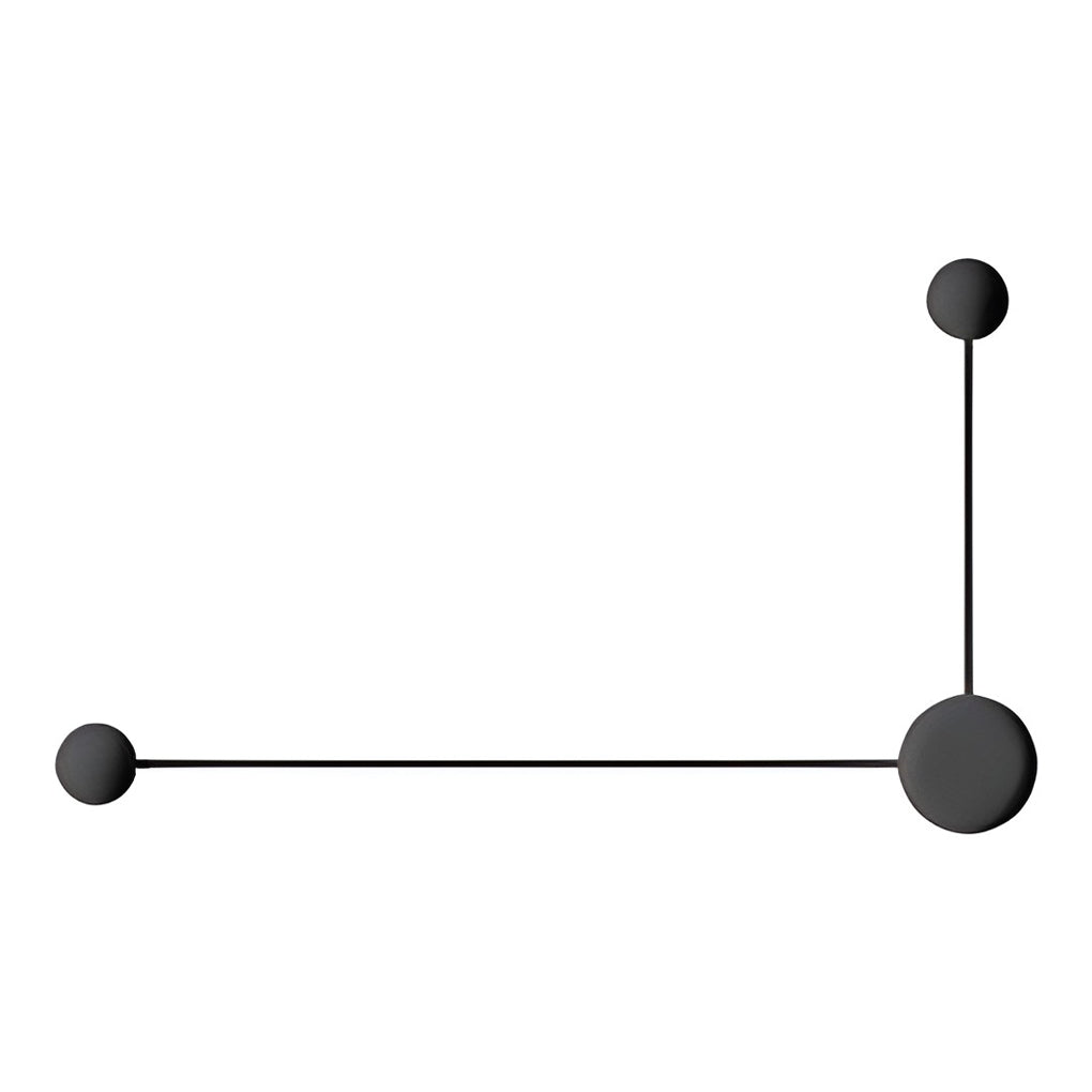 Black wall light with close-up of the light source and diffusion.