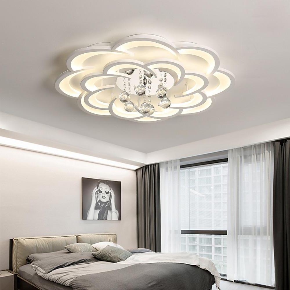 31'' LED 1-Light Crystal New Design Flush Mount Lights Modern Artistic Metal Acrylic Novelty Dimmable Ceiling Lights