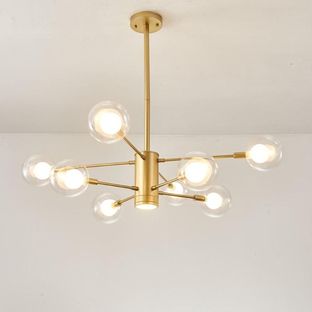 8 - light Glass LED Modern Sputnik Chandelier Hanging Lamp Island Lights